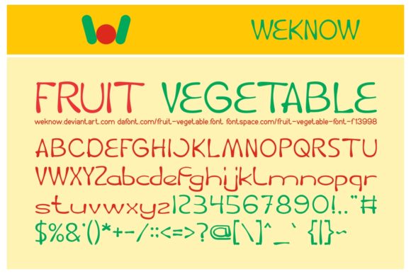 Fruit and Vegetable Font: Clean Display Typography for Web Design